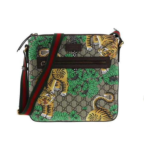 Gucci Handbags - GUCCI GG Supreme Bengal Tiger Shoulder Bag Messenger Signatures Beige